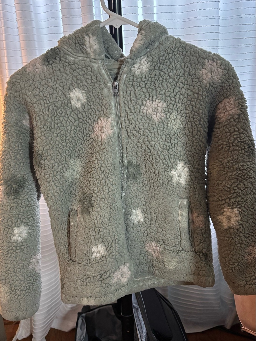 abercrombie kids gray Hooded Zip Jacket Spots